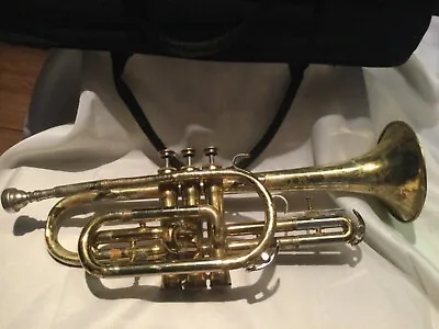 Vintage Buescher  Cornet With Case And Vincent Bach Mouthpiece  For Restoration • $99