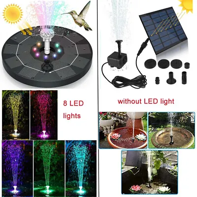 Solar Powered Floating Fountain Pump Water Feature Birdbath Garden Pool Pond UK • £9.99