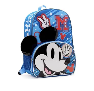 Disney Mickey Mouse 17  Unisex Large Backpack Laptop Sleeve Mickey Ears NEW • $13.99