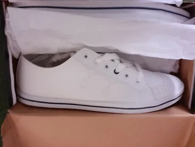 £20 • Buy New Men's White UK Size 9, Brogue Style Flat Deck Shoe Trainer