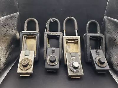 Lot Of 4 Vintage Spin Dial Combination Lock Boxes Key Storage Realtor Supra-C • $45