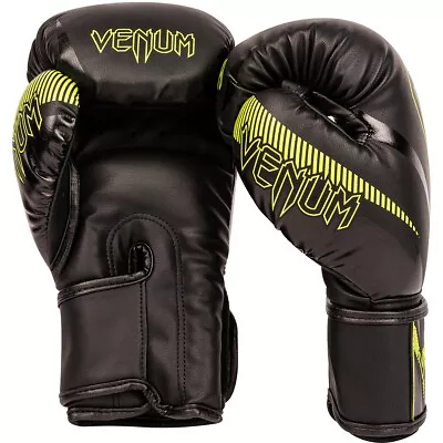Venum Impact Hook And Loop Boxing Gloves - Black/Neo Yellow • $61.75