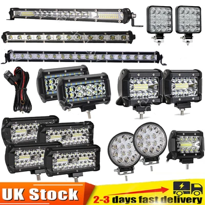 £9.48 • Buy 12V LED Work Light Bar Flood Spot Lights Driving Lamp Offroad Car Truck ATV SUV