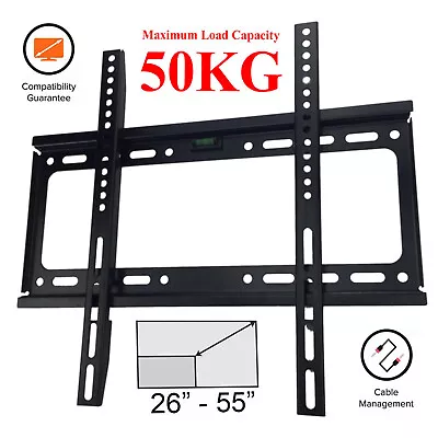 Slim TV Wall Bracket Mount Fixed 3D LED LCD Plasma For 26 30 32 40 46 48 50 55  • £6.99