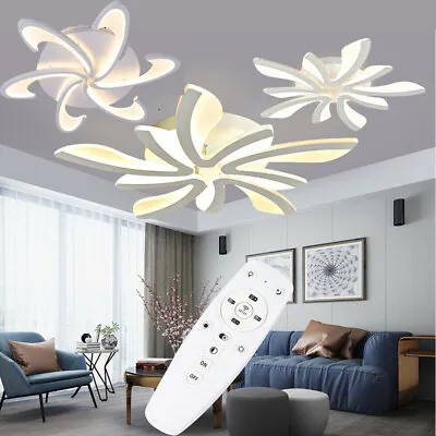 Modern LED Ceiling Light With Remote Acrylic Lamp Bedroom Living Room Chandelier • $50.96