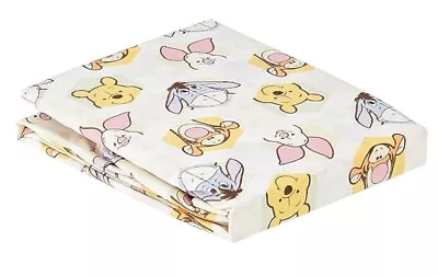 Disney Baby Classic Winnie The Pooh & Friends Face Crib Bed Sheet Eeyore Sheets • $12.50