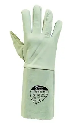 Polyco Tigmaster Leather Tig Mig Welding Gloves One Size 10 Heavy Duty Cuff • £11.99