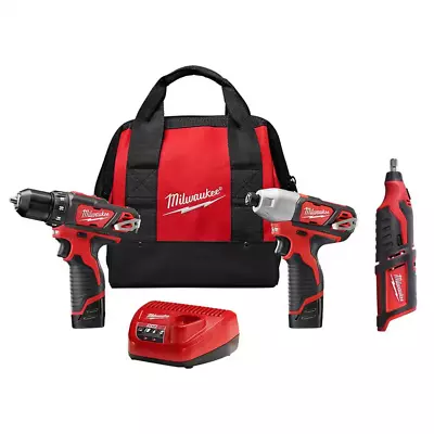 M12 12V Cordless Drill Driver/Impact Driver Combo Kit (2-Tool) With Rotary Tool • $232.22