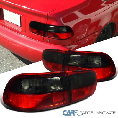 Fits 92-95 Honda Civic 2/4Dr Taillights Parking Stop Brake Lamps (Red/Smoke) • $80.95