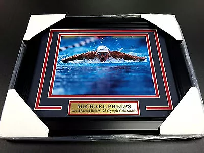 Michael Phelps Olympic 23 Gold Medals Record Framed 8x10 Photo Usa  • $34.99