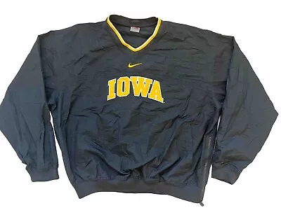 Vintage Iowa Hawkeyes Nike Pull Over Jacket Large Nylon • $39.99