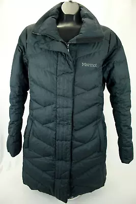 Marmot Varma Women's Black Down Parka Coat Size L Euc! No Hood! • $72.66