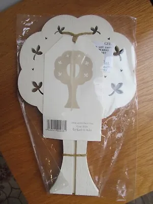 East Of India Shabby Chic White Washed Heart Tree Wood Standing New 25cm Family • £17.95