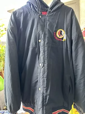 Vintage Washington Redskins NFL Starter Jacket Size Large Bomber 90s Hooded • $75