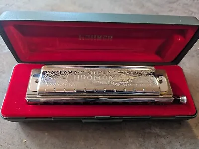 Vintage M. Hohner Super Chromonica 12 Key Hole Harmonica With Case • $150