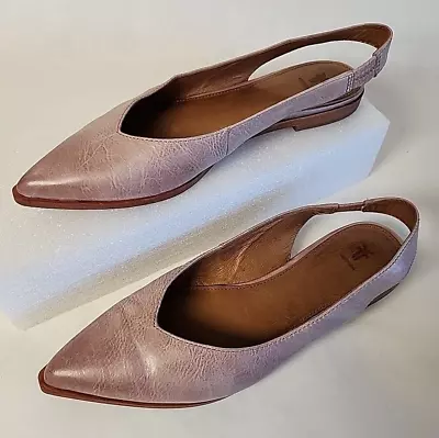 Frye Women's Shoes Kenzie Leather Light Brown  Slingback Flats Pointy Toe 9M • $42