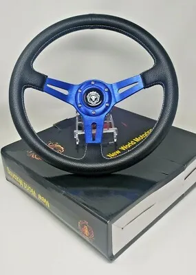 Boat Steering Wheel W/ Adapter 3 Spoke Boats With A 3/4  Tapered Key Marine Blue • $94.99