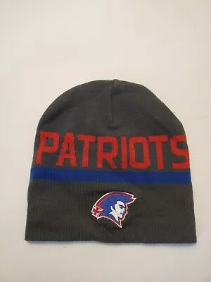 Under Armour Patriots Team Beanie Hat Adult One Size Charcoal Gray Blue UA960 • $5.99