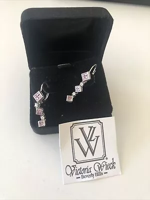 Victoria Wieck Sterling  Silver Dangle Earrings New Old Stock Box Paper #45 • $29