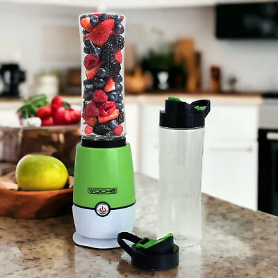 Multi-blender Fruit Smoothie Maker Juicer + Sports Bottles Green Shake & Take • £14.95