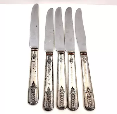 VTG Vernon Silver Plate Lot 5 Dinner Knives Romford Pattern 1939 Stainless Blade • $4.99