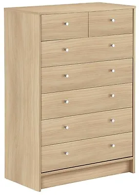 Malibu 5+2 Drawer Chest Of Drawers - Beech Effect • £107.99