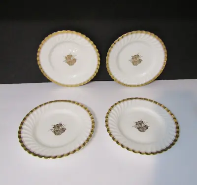 4 Minton Gold Crocus 7 3/4  LUNCHEON PLATES England 6765 Lot 1 TIFFANY & CO NY • $59.99