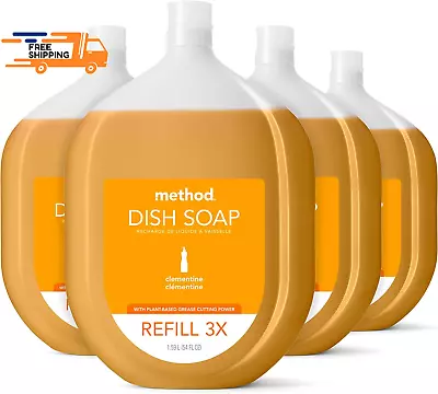 Method Dish Soap Refill Clementine Biodegradable Formula Tough On Grease 54 • $66.09