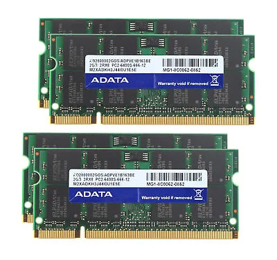 4X 2GB Adata 2GB 2RX8 PC2-6400S RAM SODIMM Memory Laptop DDR2 800Mhz • £19.19