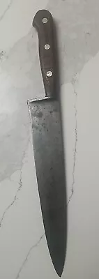 Vintage DEXTER 48910 Chef Butcher Knife Carbon Steel Blade USA 10 1/2  Blade • $64.99