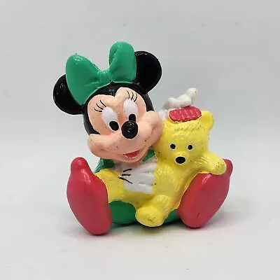 Vintage Baby Minnie Mouse PVC Figure Disney Applause Cake Topper Teddy Bear • $9.89