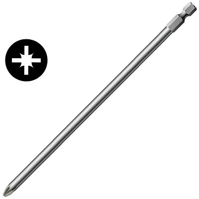 Wera 060038 855/4Z 1/4″ Hex Drive Screwdriver Bit Pozi PZ2 152mm Long • £5.45