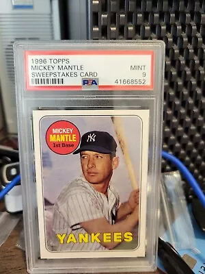 1996 Topps Sweepstakes Mantle Redemption 1969 Topps PSA 9 Mint Yankees • $90