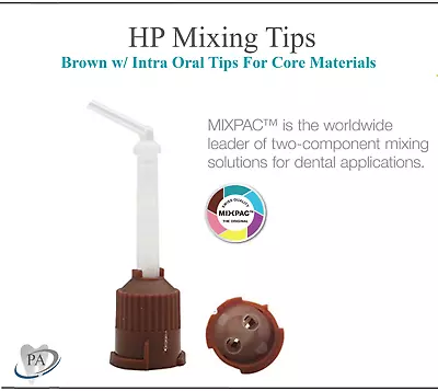 Dental HP Brown Mixing Tips For Core Material With Fine Intra-Oral Tip Original • $36.95