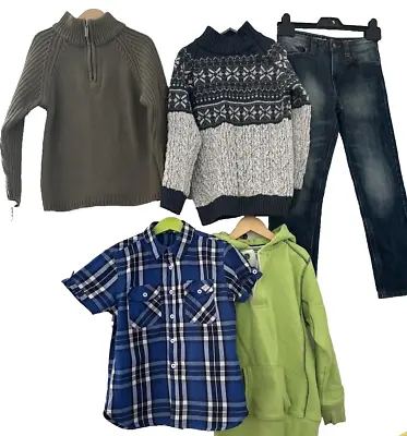 Boys Bundle.next/tex/lee Cooper/lazy Jacks. Jumpers/shirt/jeans/hoodie. Age 7/8 • £9.99