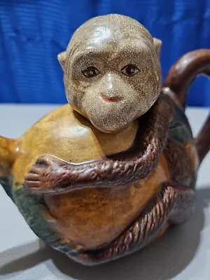 Monkey Teapot Asian Ceramic Pottery Minton Style Reproduction Made In China • $27.75