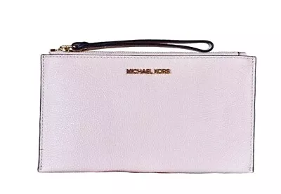 NWT Michael Kors Ballet Pink Pebble Leather Zip Top Wristlet/clutch Wallet • $75