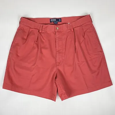 $14.98 • Buy Vtg Polo Ralph Lauren Men's 36 Andrew Shorts Pleated Chino Golf Nantucket Red