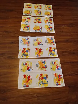 4 Vintage Cotton Dish Towels Mexican Motif 24 X 15 In. • $17.32