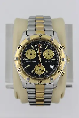 Tag Heuer CK1120.BB0314 Mens Watch Black Gold 2000 Chronograph CE1120 SS Silver • $540