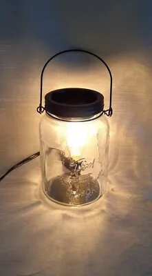 Mason Jar Lamp Light Electric Bulb Home Decor W/Cap Wax Fragrance Warmer • $22.89