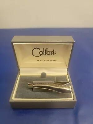 Colibri Vintage Sterling Silver & 14K Men's Tie Clip Tie Bar • $50