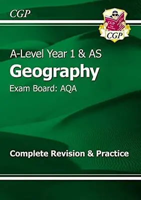 A-Level Geography: AQA Year 1 & AS Complete Revision & Practice ... By CGP Books • £3.49
