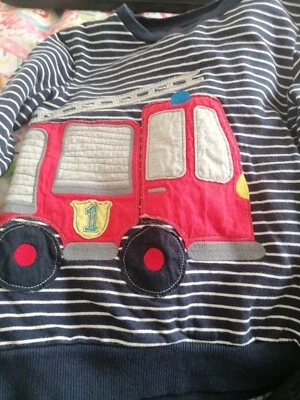 Blue Zoo Fire Engine Sweatshirt Age 4/5years • £2.50