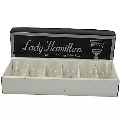 Lady Hamilton Pall Mall 6 X Claret Wine Glasses Boxed • £90