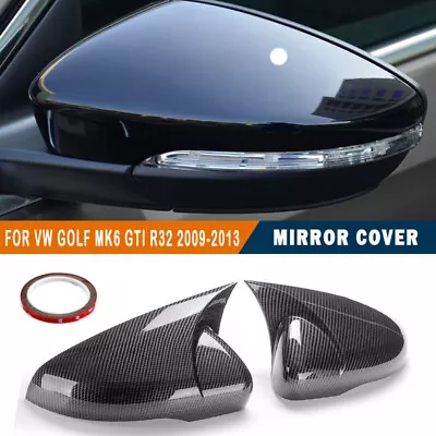 For 2009-2013 VW Golf 6 MK6 GTI GTD R Carbon Fiber Door Side Mirror Covers Caps • $31.99