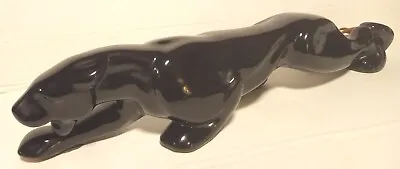 Black Panther Vintage Mid Century 18  Ceramic Porcelain Push Button Lamp • $60