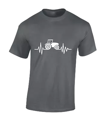 Heartbeat Tractor Mens T Shirt Cool Farming Design Farm Top Gift Present • £7.99