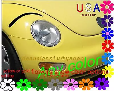 ANY Headlight EyeBROWS Accent For Vw ANY Car Eyelashes Beetle Decal Brow USA • $19.29