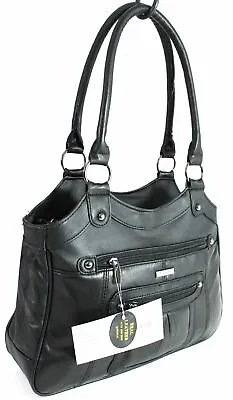 £17.99 • Buy Large Handle Women's Genuine Lorenz Real Leather Organiser Shoulder Bag Handbag 